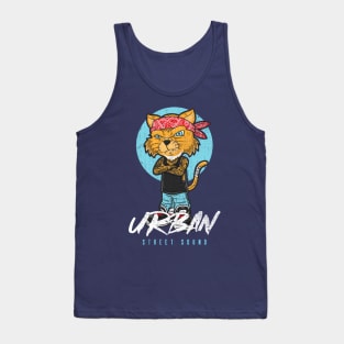 Urban Street Sound Cat Design Tank Top